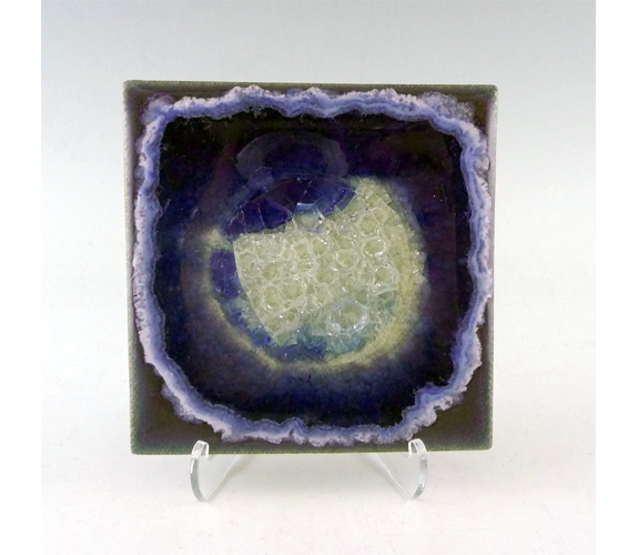 Kerry Brooks - Purple Ceramic and Glass Coaster